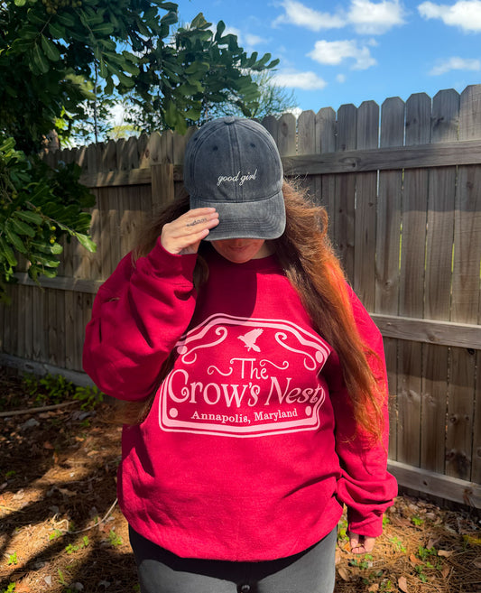Preorder - BK Borison "Crow's Nest" crewneck - Harriet's version on Garnet