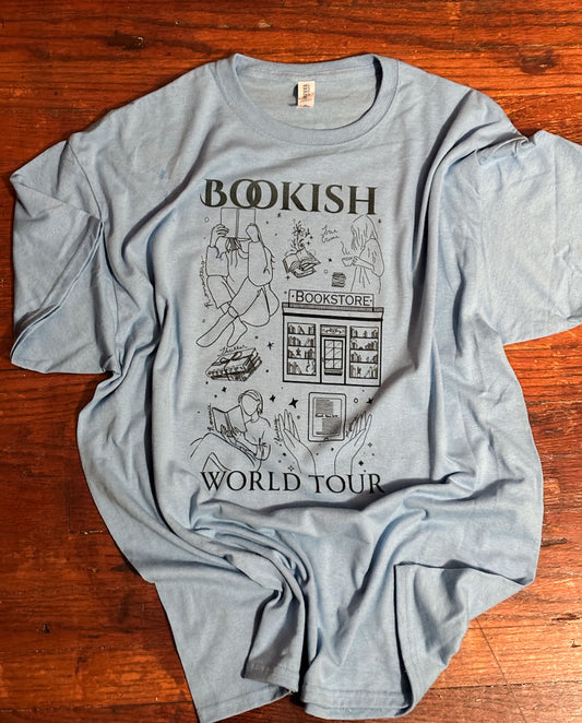 Bookish World Tour Unisex T-shirt in Sky