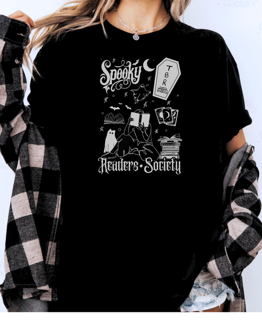 Spooky Readers Society Tee On Midnight