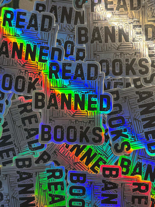 Read Banned Books Holo Sticker
