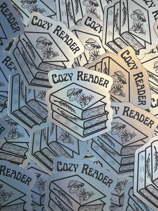 COZY READER Matte Holo Sticker 2.2x2.0