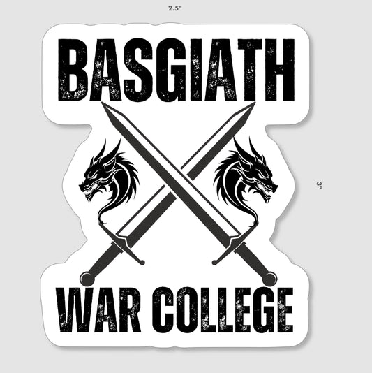 OFFICIALLY LICENSED Fourth Wing Matte Basgiath Sticker 3x2.5'