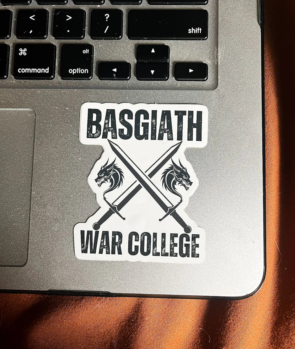 OFFICIALLY LICENSED Fourth Wing Matte Basgiath Sticker 3x2.5'