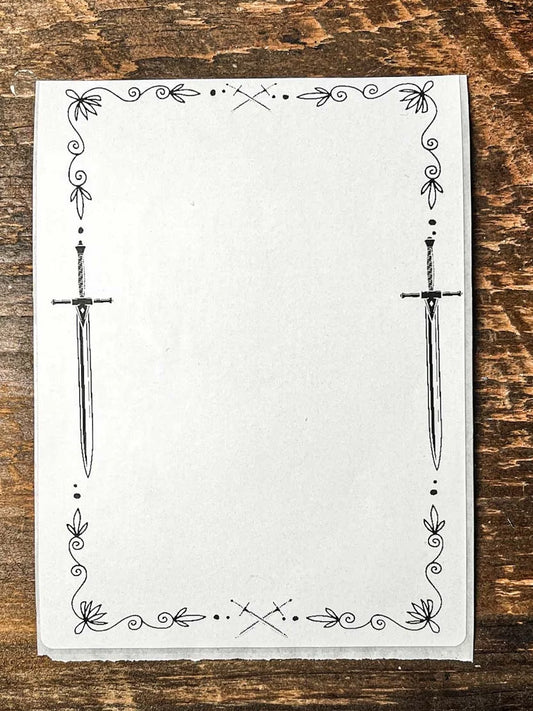 Bookplate Sticker 4x5 Swords (pack of 3)