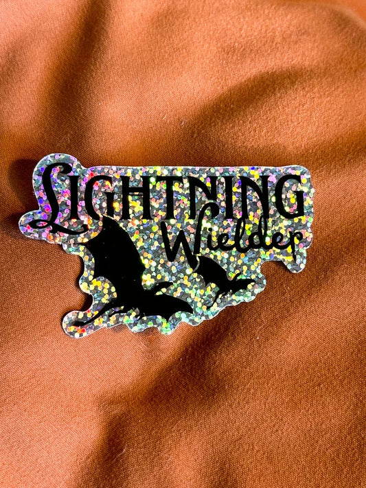 OFFICIALLY LICENSED Fourth Wing GLITTER Lightning Wielder Sticker 3x1.88