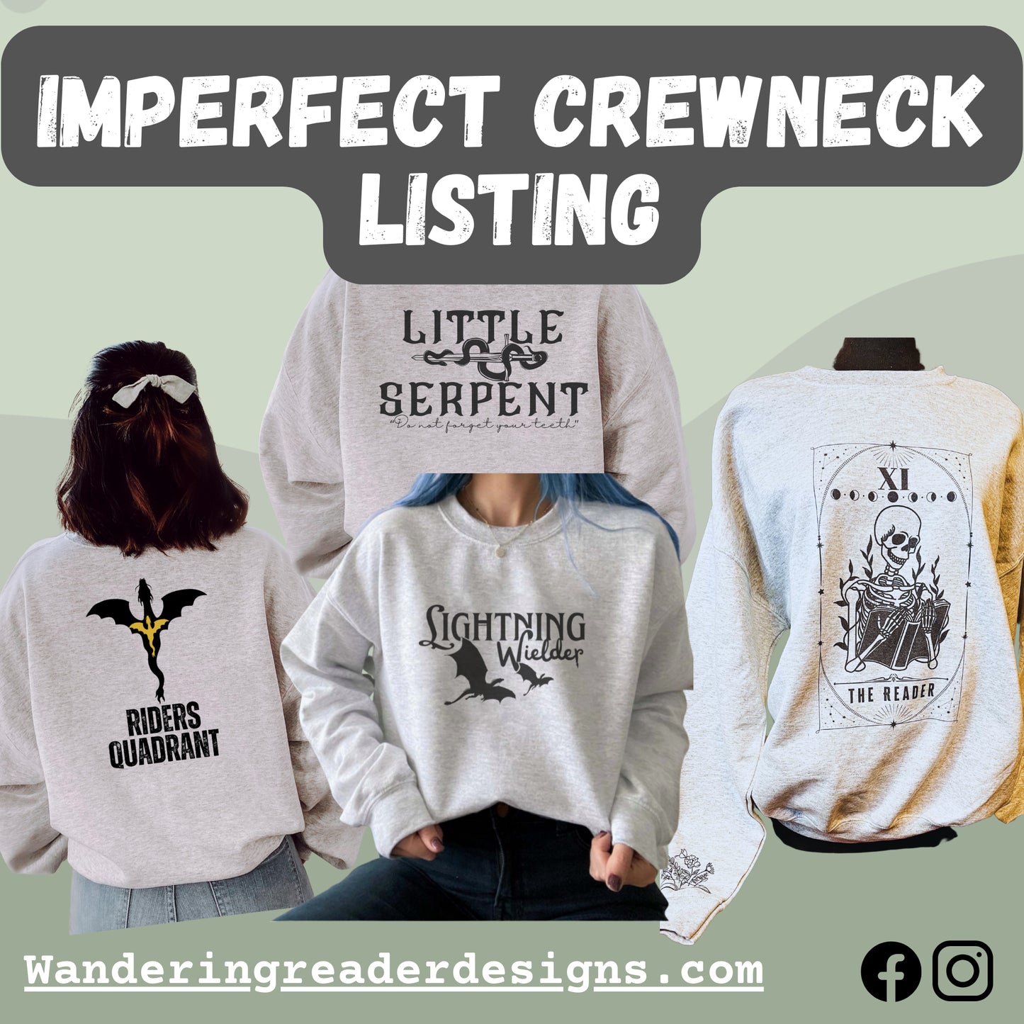 IMPERFECT Crewneck, Tote, Sweatshirt & TSHIRT Listing - FINAL SALE