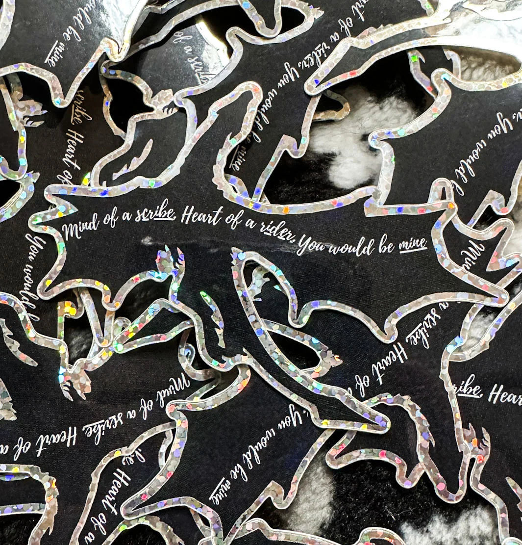 OFFICIALLY LICENSED Fourth Wing MINE glitter Sticker 2.8x2