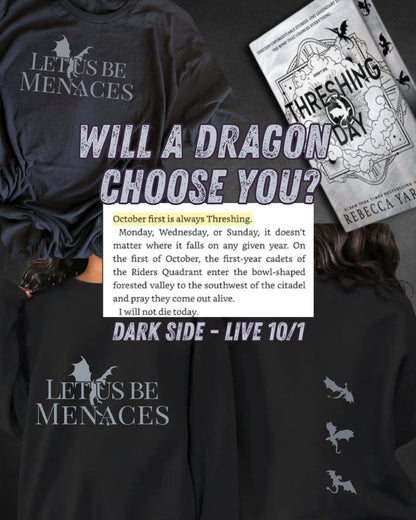 Dark Side Officially Licensed FOURTH WING Menaces tee on midnight
