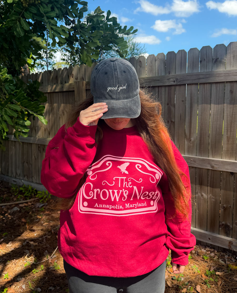 Preorder - BK Borison "Crow's Nest" crewneck - Harriet's version on Garnet