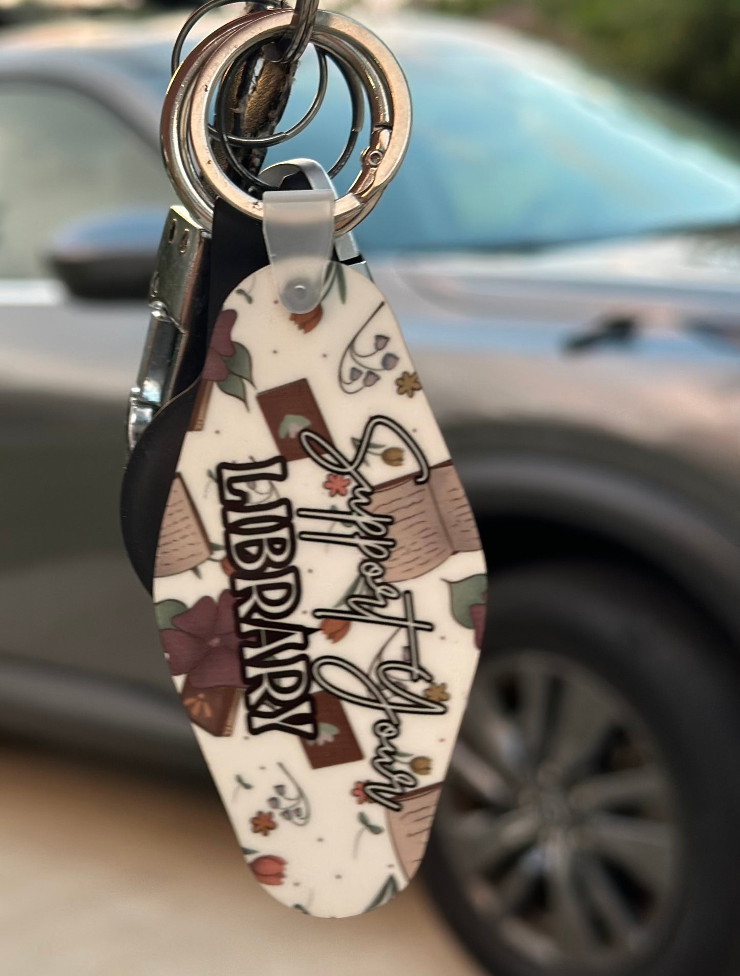 Motel Keytag Bookish Keychain - Support Your Library (EveryLibrary Charity Item)