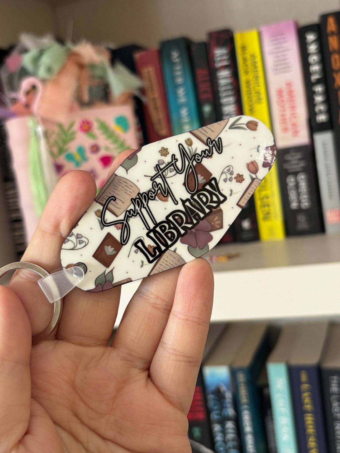 Motel Keytag Bookish Keychain - Support Your Library (EveryLibrary Charity Item)