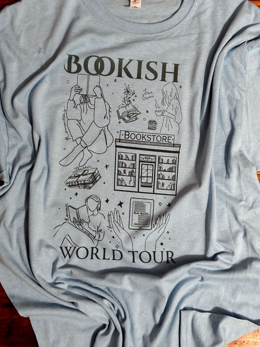 Bookish World Tour Unisex T-shirt in Sky