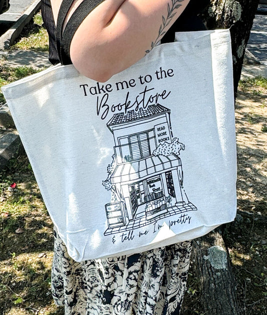 LUXE Market Tote - TAKE ME TO THE BOOKSTORE