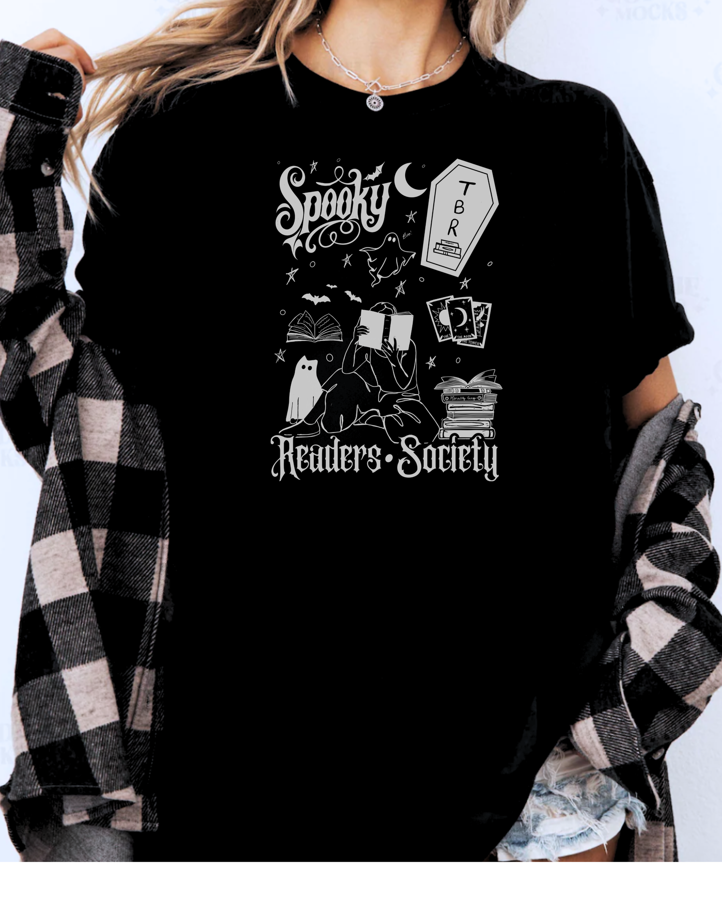 Spooky Readers Society Tee On Midnight