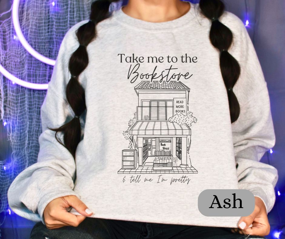 Take Me To The Bookstore Ash Grey Sweatshirt