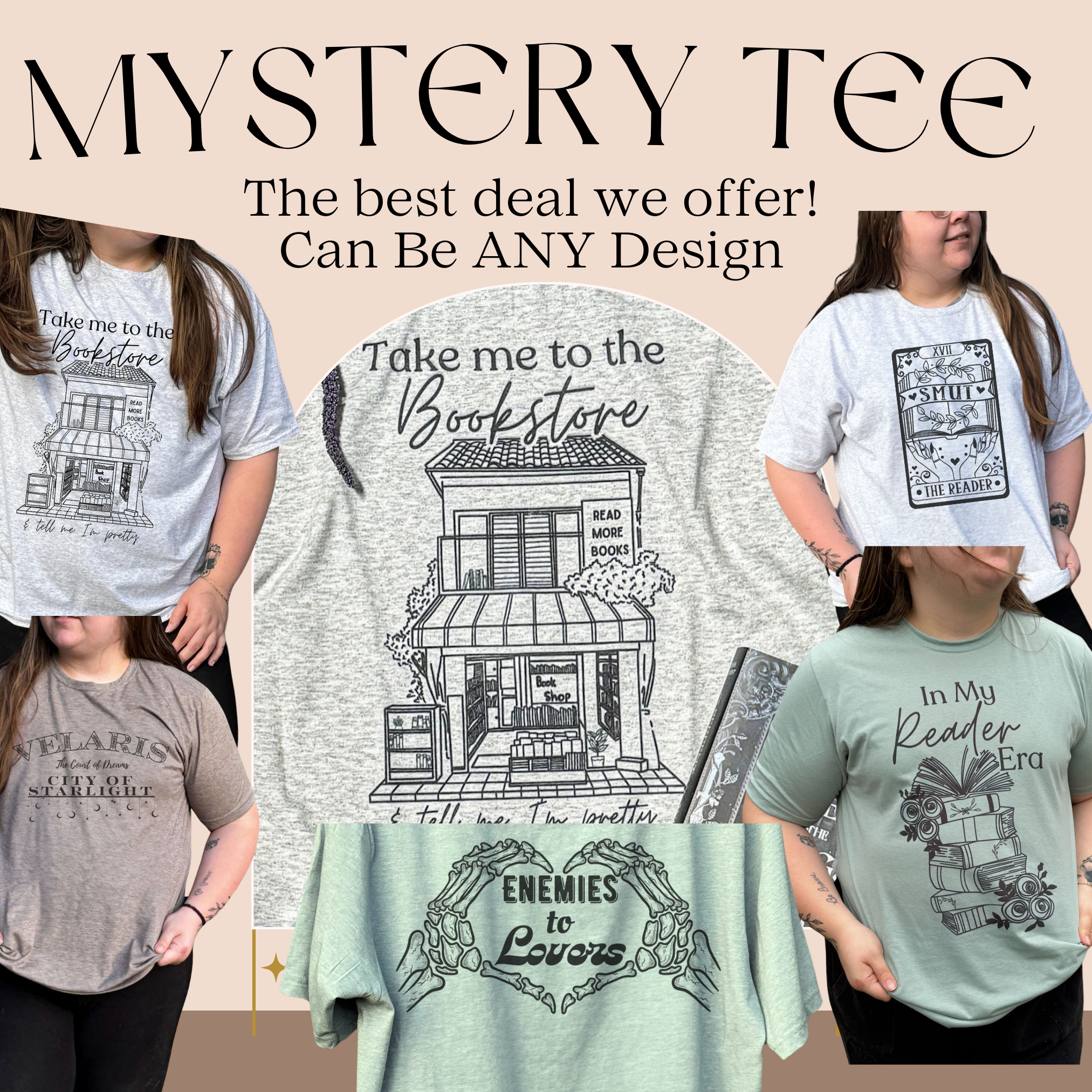Short Sleeve Tee MYSTERY BAG $11 – Wandering Reader Designs