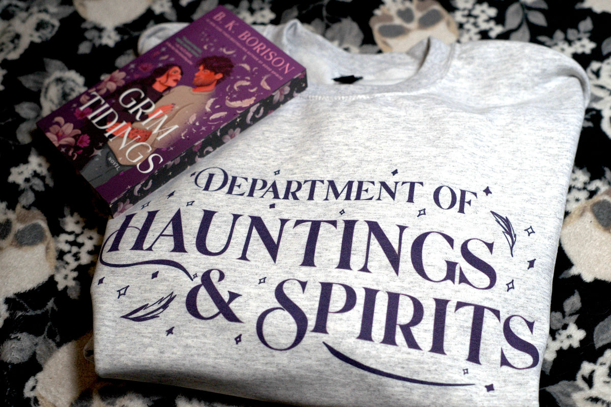Grim Tidings crewneck “Gabriel’s Version” Deep Purple on Ash Grey