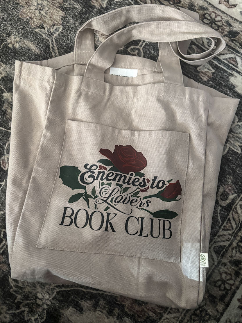 Enemies to Lovers Book Club Recycled Cotton Tote Bag(With pockets!)
