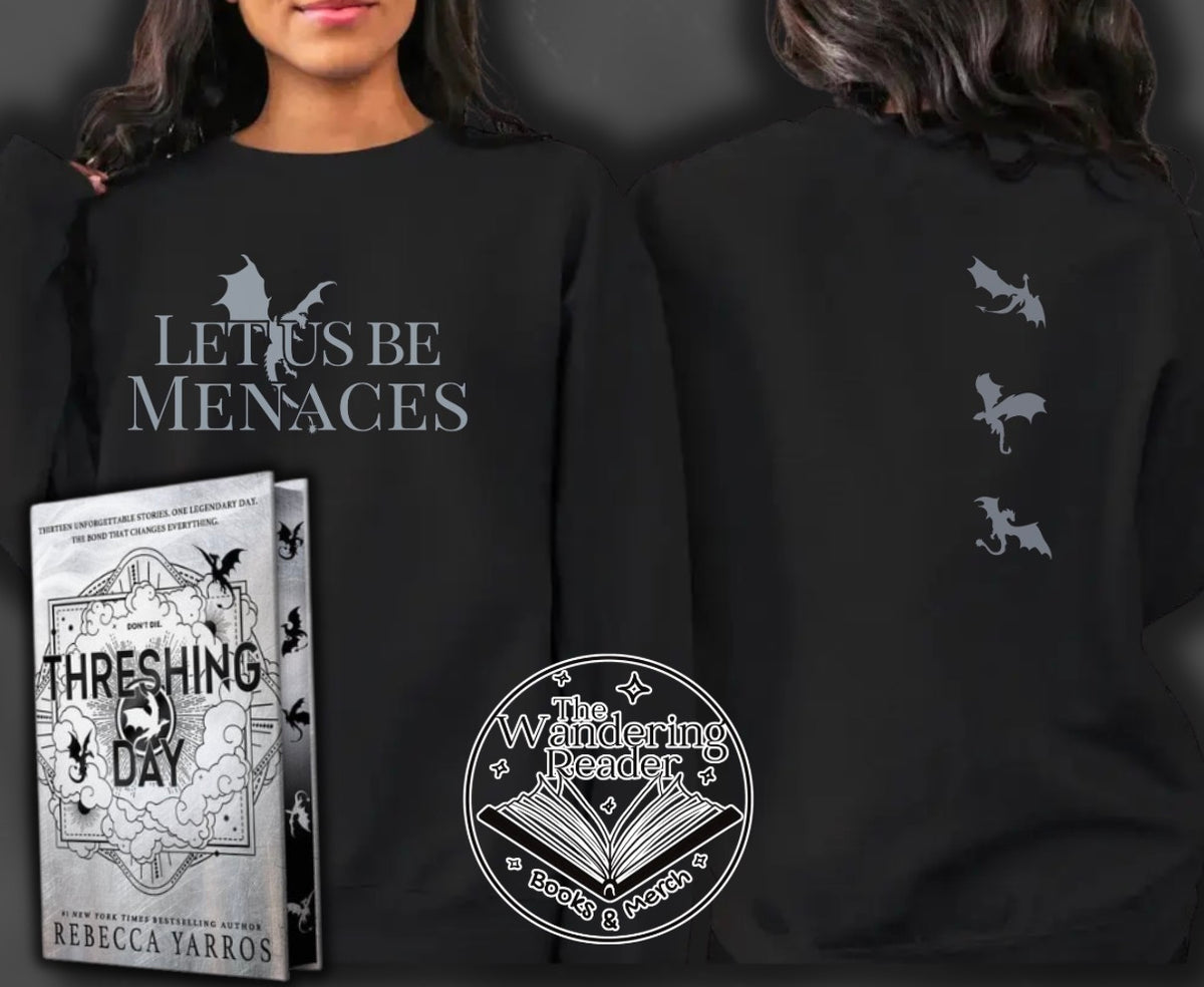 Dark Side Officially Licensed FOURTH WING "Let Us Be Menaces" Midnight Sweatshirt