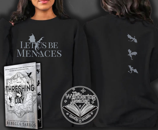 Dark Side Officially Licensed FOURTH WING "Let Us Be Menaces" Midnight Sweatshirt