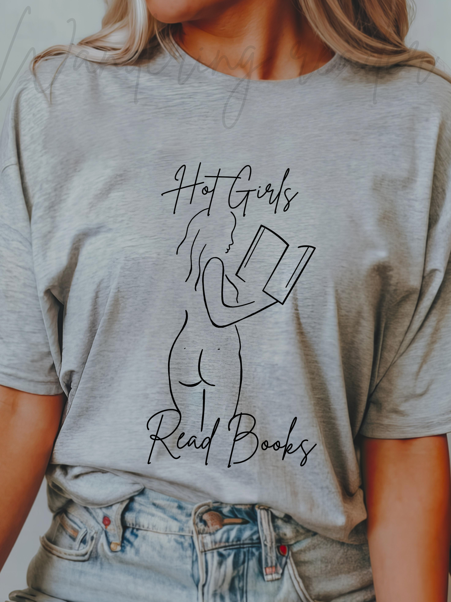 Hot Girls Read Books Tee on slate (Imagination Library Charity Item)