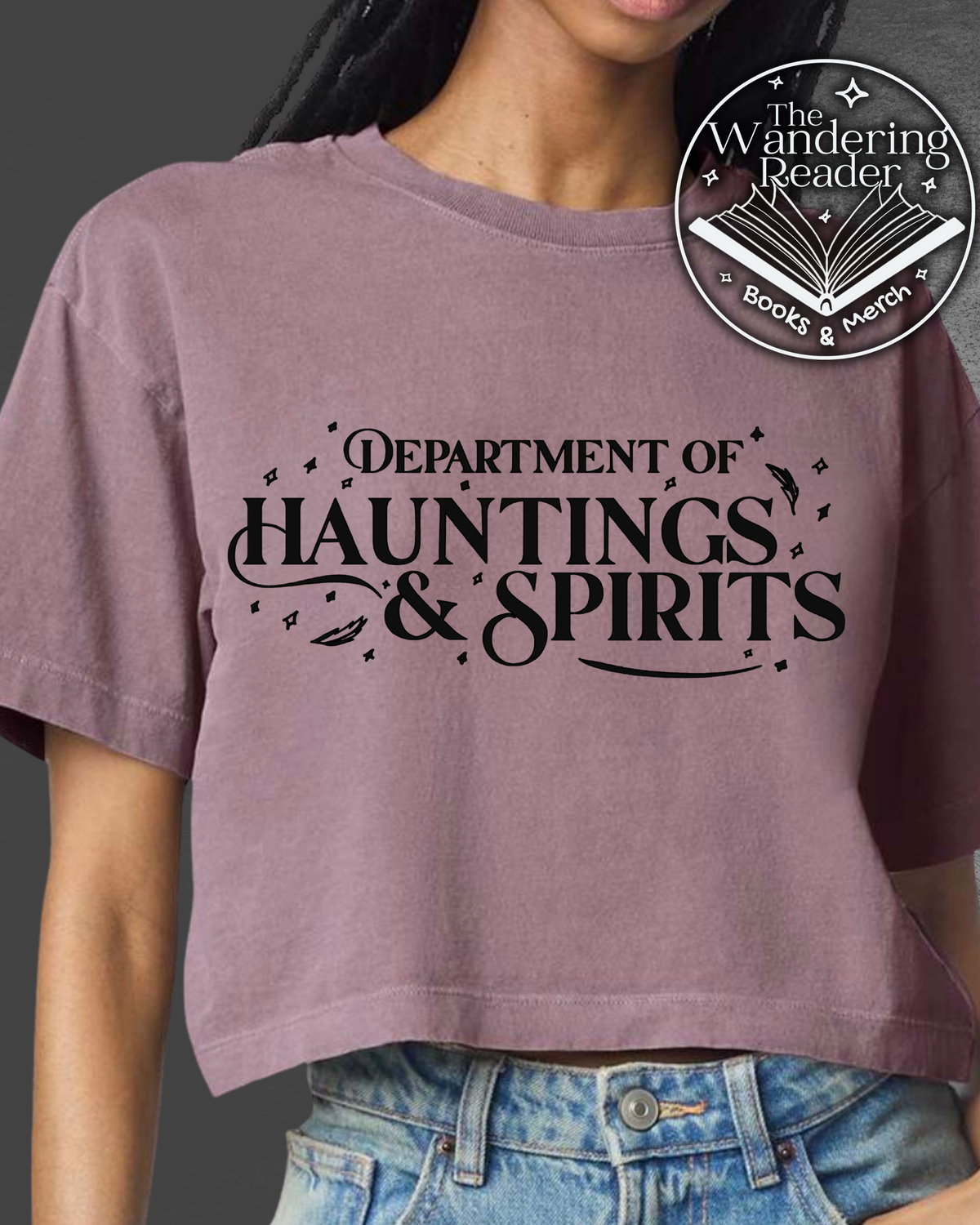 Grim Tidings Crop Top on Dusty Violet - BK Borison