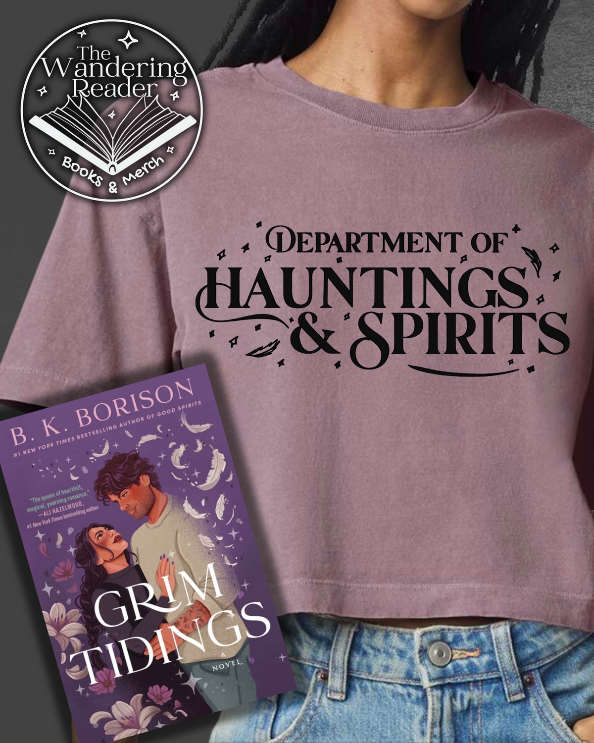 Grim Tidings Crop Top on Dusty Violet - BK Borison