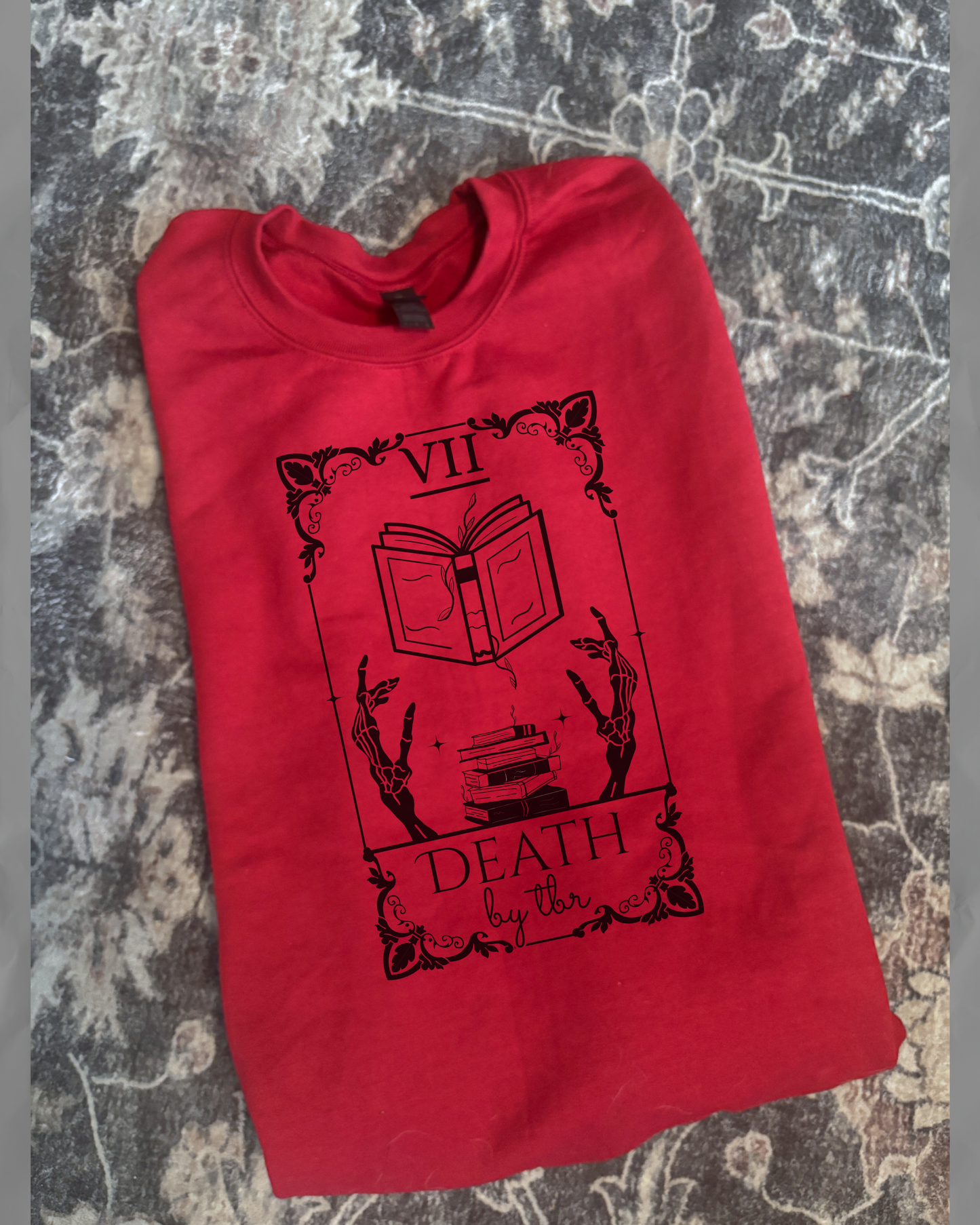 Death by TBR Crewneck Sweatshirt in Garnet