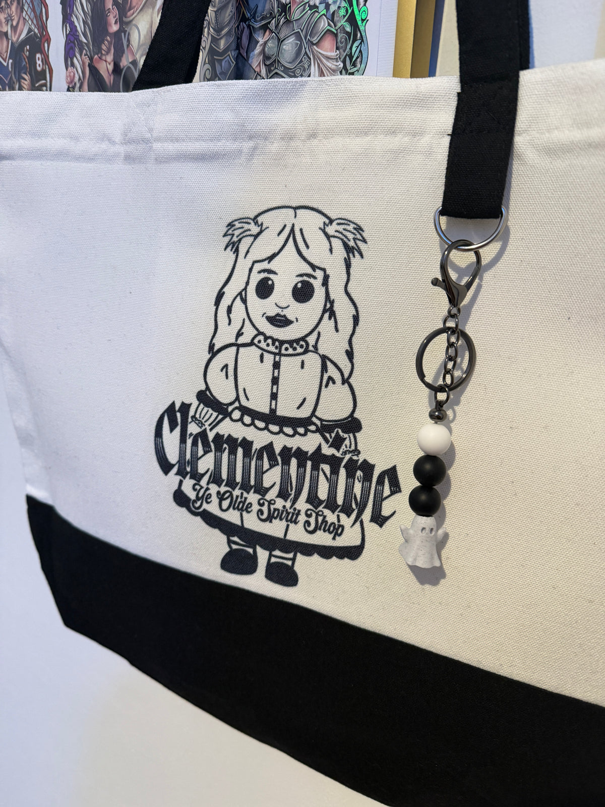 Clementine Tote with Spooky Keychain - Mallory Marlow Officially Licensed