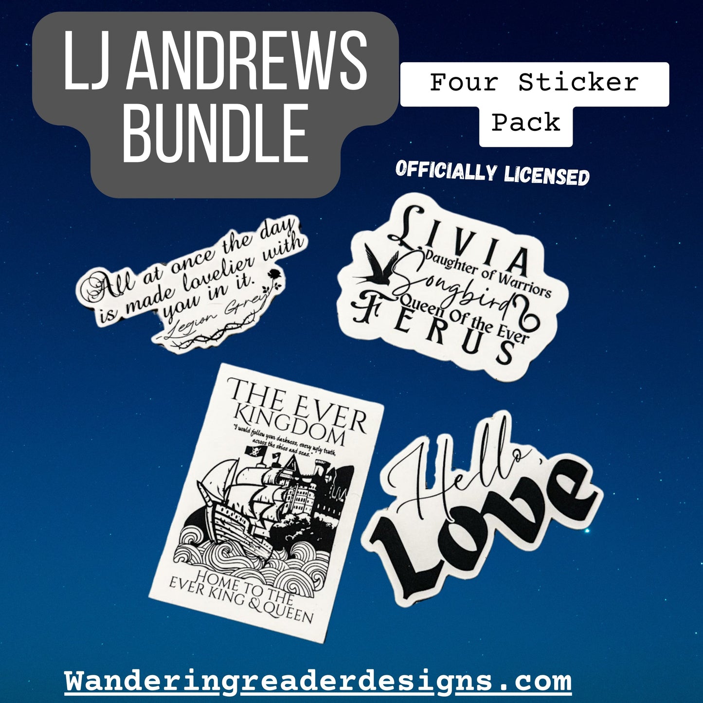 OFFICIALLY LICENSED LJ Andrews OVERSTOCK Sticker Pack