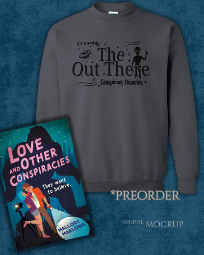 Preorder - THE OUT THERE Crewneck on Charcoal Mallory Marlowe Officially Licensed