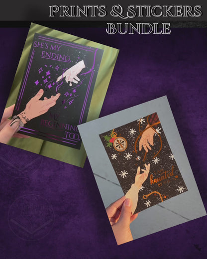 BK Borison Art Print + Stickers Bundle Grim Tidings + Good Spirits