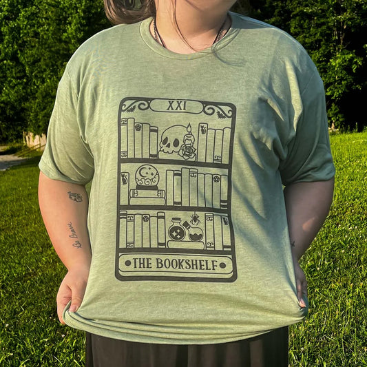 The Bookshelf Tarot Card Unisex Tee