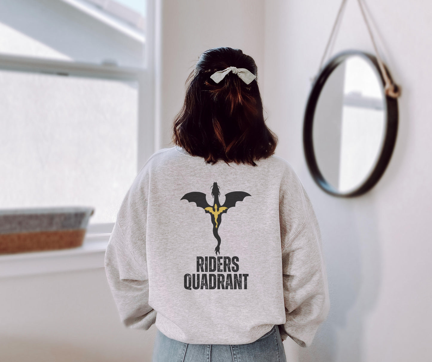 Officially Licensed FOURTH WING Basgiath Riders Quadrant Ash Grey Crewneck Sweatshirt