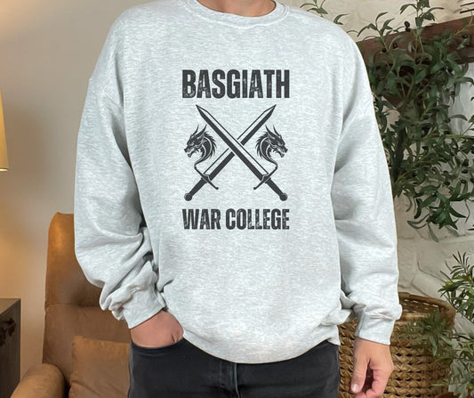 Officially Licensed FOURTH WING Basgiath Riders Quadrant Ash Grey Crewneck Sweatshirt