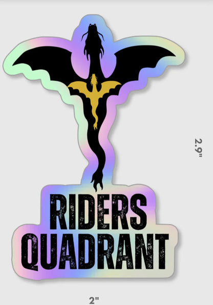 OFFICIALLY LICENSED Fourth Wing Holographic Riders Quadrant Sticker 2x2.9'