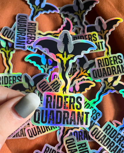 OFFICIALLY LICENSED Fourth Wing Holographic Riders Quadrant Sticker 2x2.9'