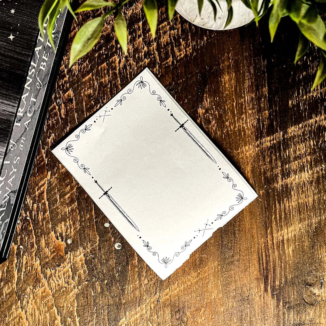 4x5 Sticker Bookplate Sticker 4x5 Swords (pack of 3) – Wandering Reader Designs