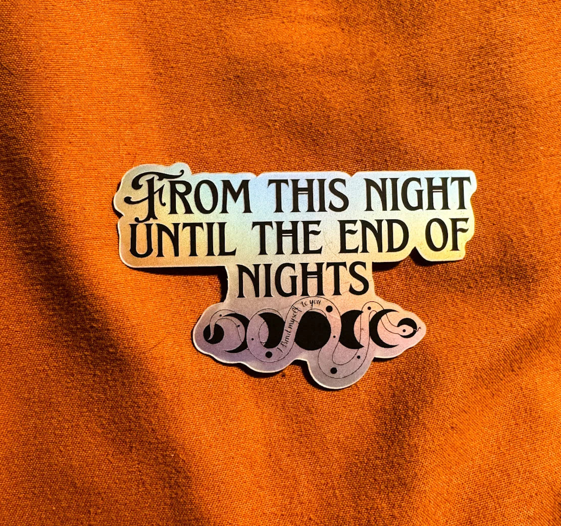 OFFICIALLY LICENSED Carissa Broadbent End of Nights Sticker 3x1.9' Matte Holographic