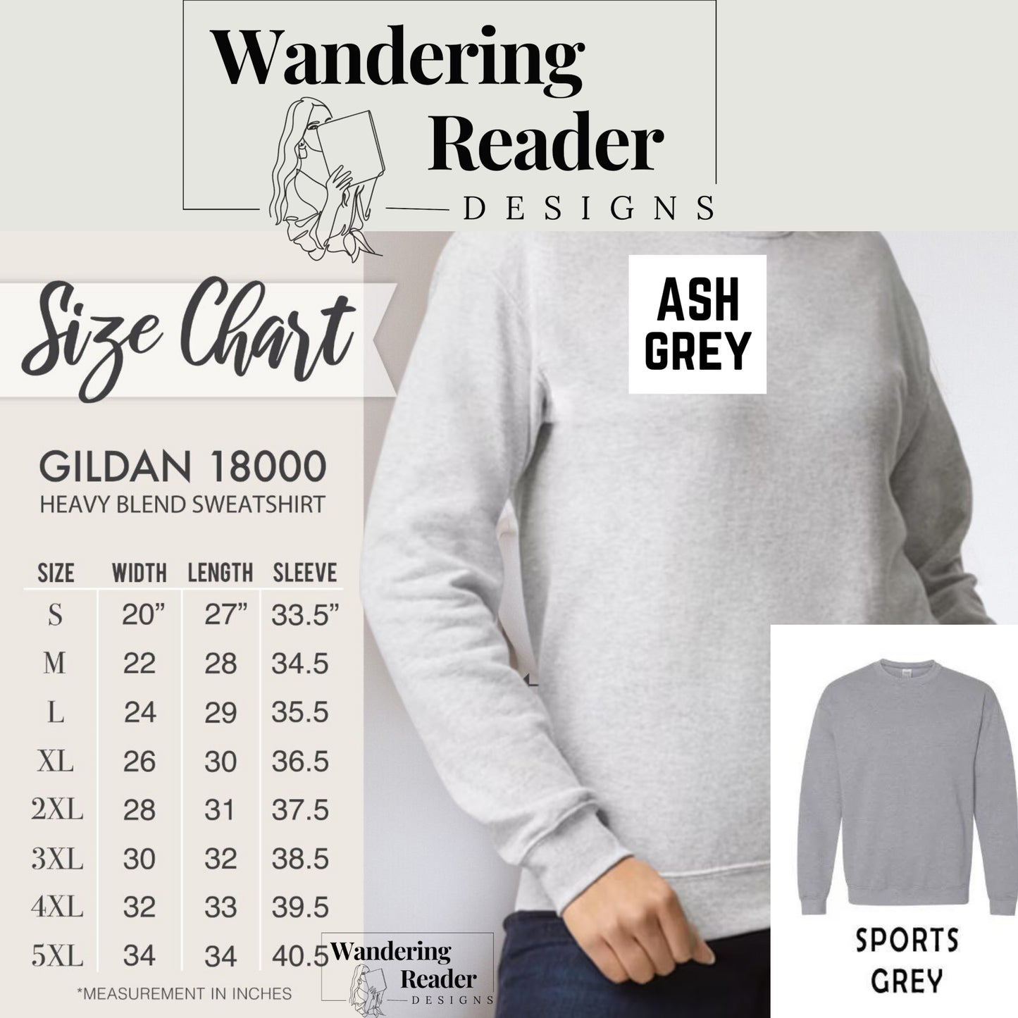 The Reader Tarot Card Crewneck Sweatshirt Ash Grey