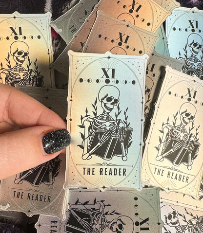 The Reader Tarot Matte Holo Sticker 1.7x2.9